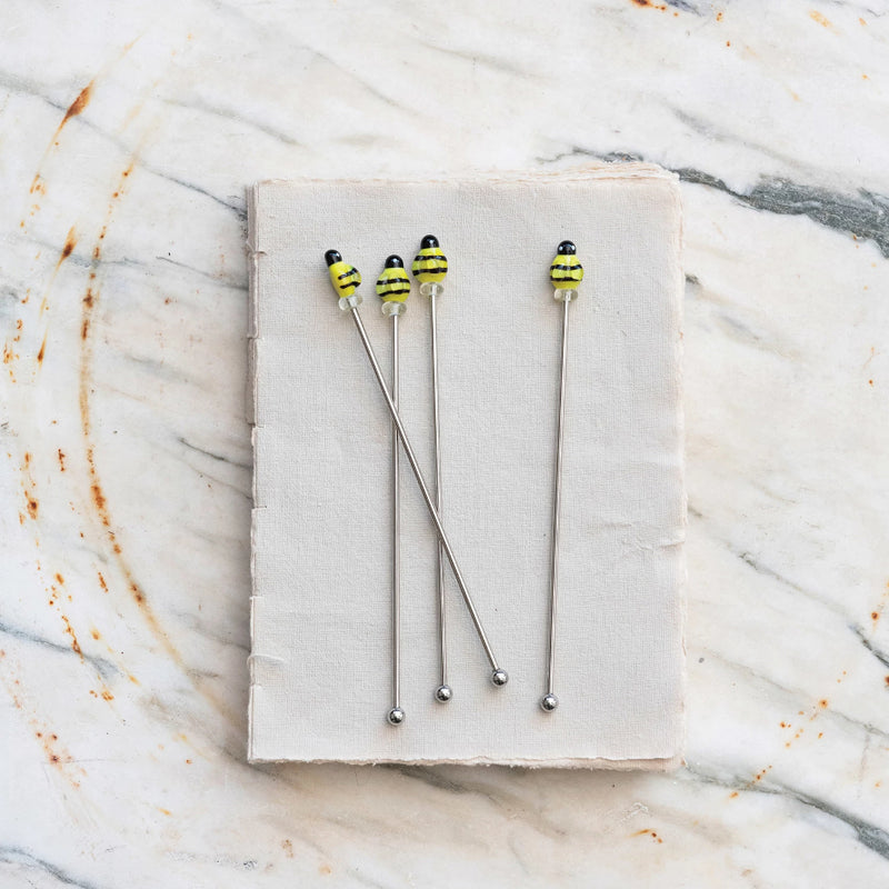 Glass Bee Cocktail Stirrers