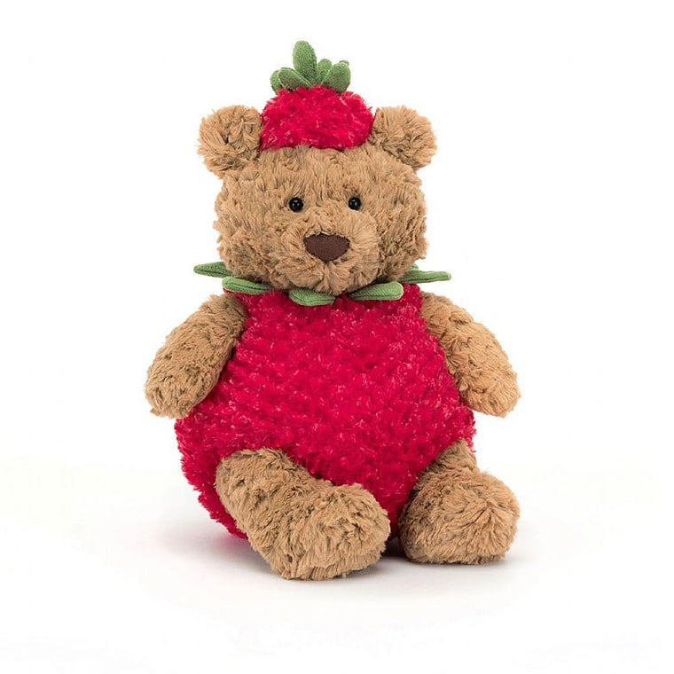 Amuseable Strawberry Bartholomew Bear by Jellycat