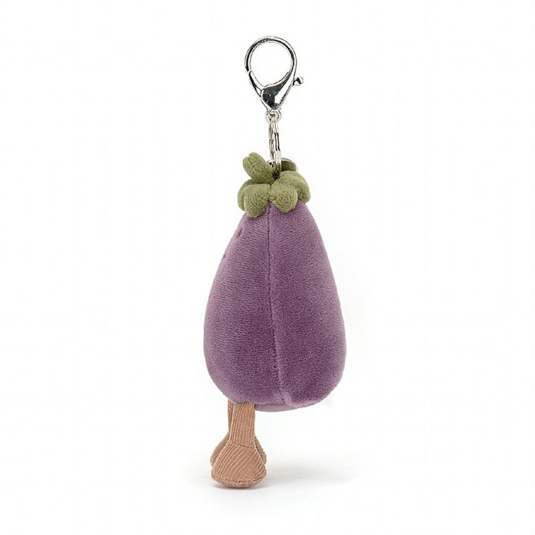 Vivacious Aubergine Eggplant Bag Charm by Jellycat