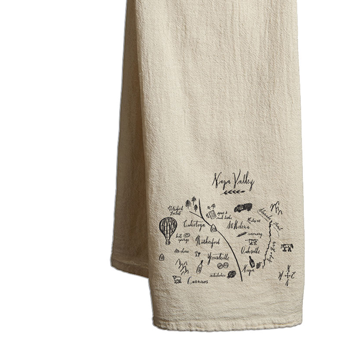 Calligraphy Map Tea Towel