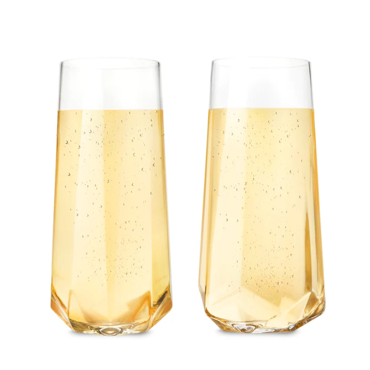 Faceted Stemless Champagne Flute