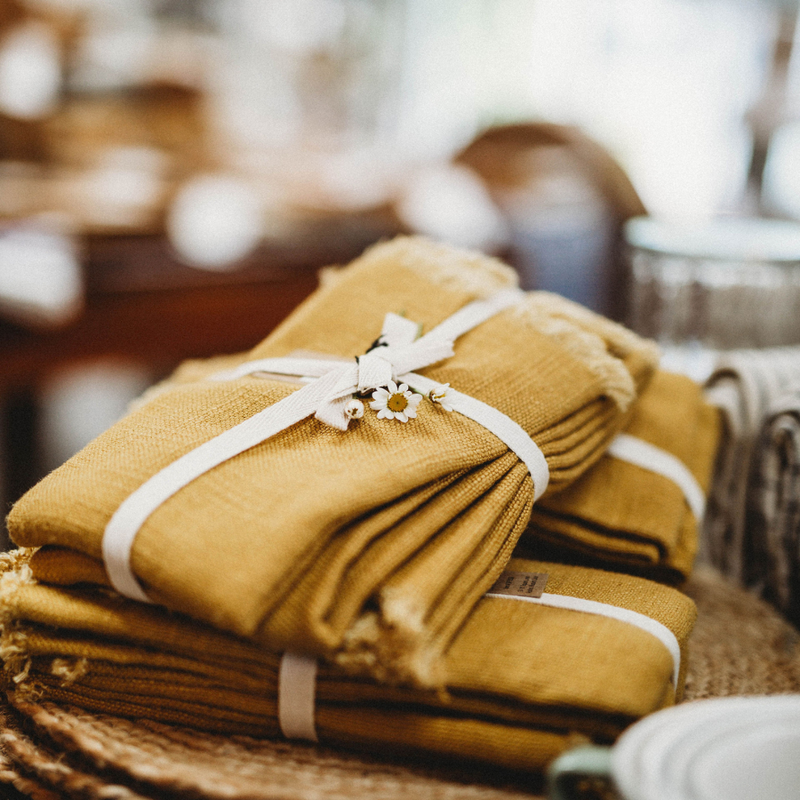 Mustard Linen Napkin Set