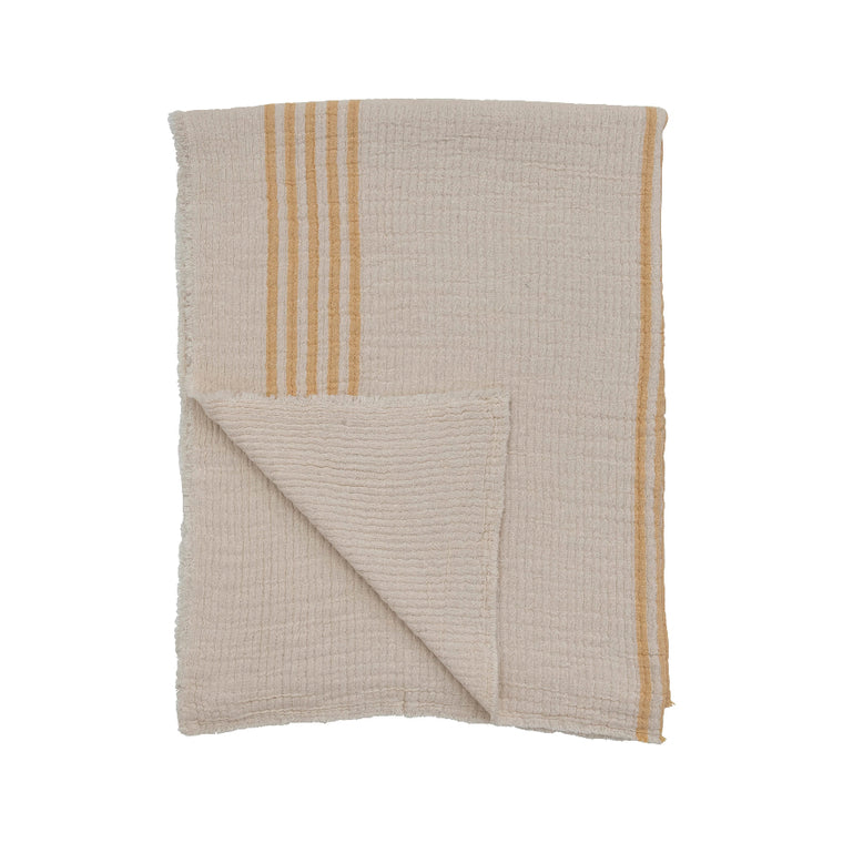 Striped Throw with Frayed Edge - 2 colors