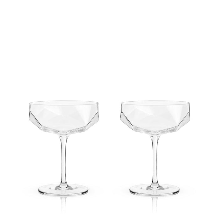Faceted Crystal Coupe Glasses