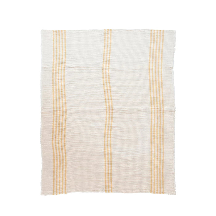 Striped Throw with Frayed Edge - 2 colors