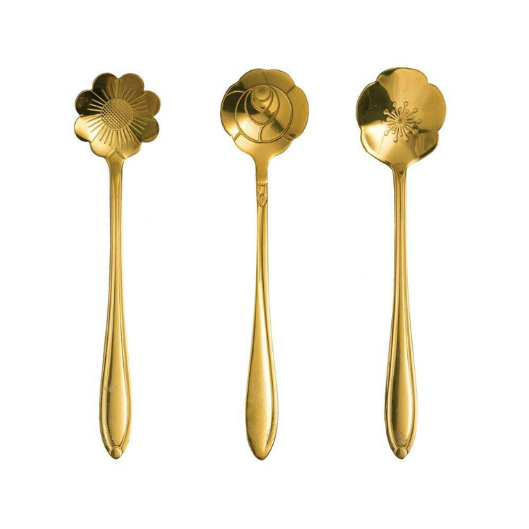 Set of 3 Mini Floral Spoons