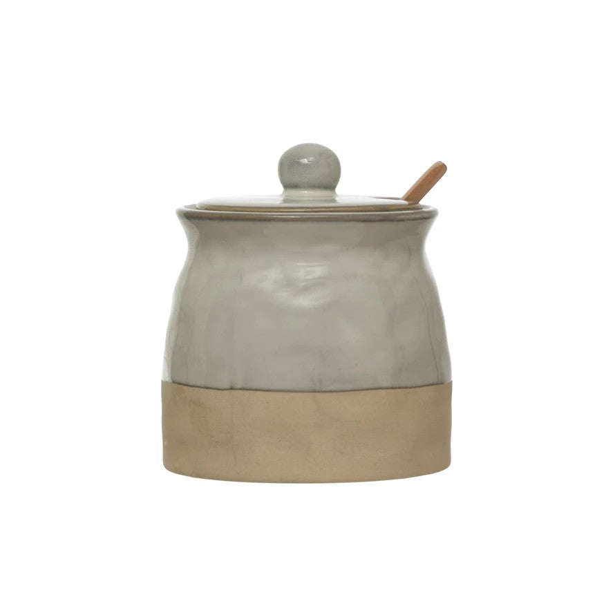 Sugar Pot with Wooden Spoon